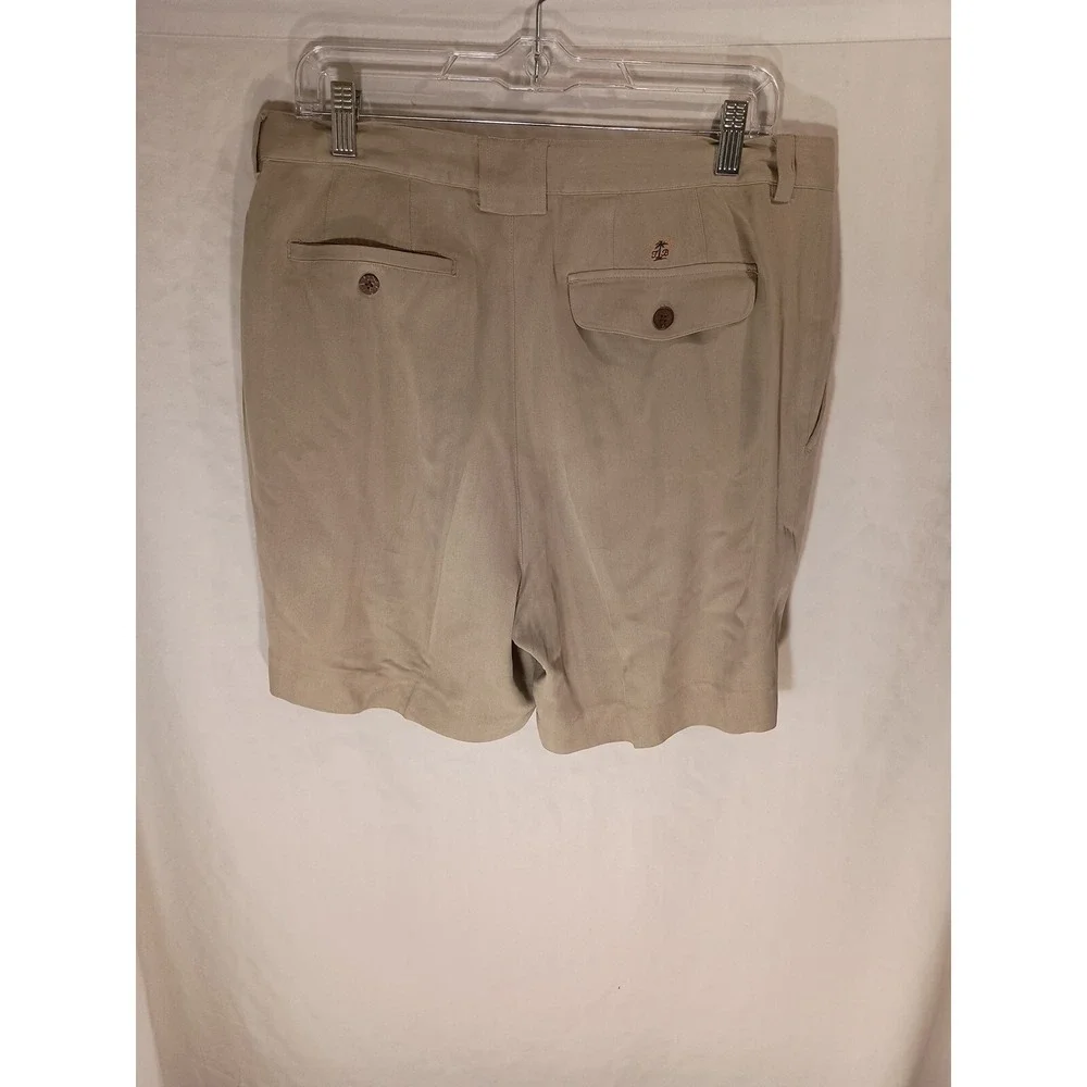 Tommy Bahama Men's 100% Silk Pleated Shorts Khaki • Size 34
